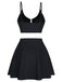Set Tankini Noir à Fleurs avec Boucle en Métal Années '40 3