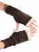 Gants sans doigts en tricot torsadé patchwork de dentelle vintage
