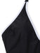Maillot de bain une pièce noir à découpes florales années 1940