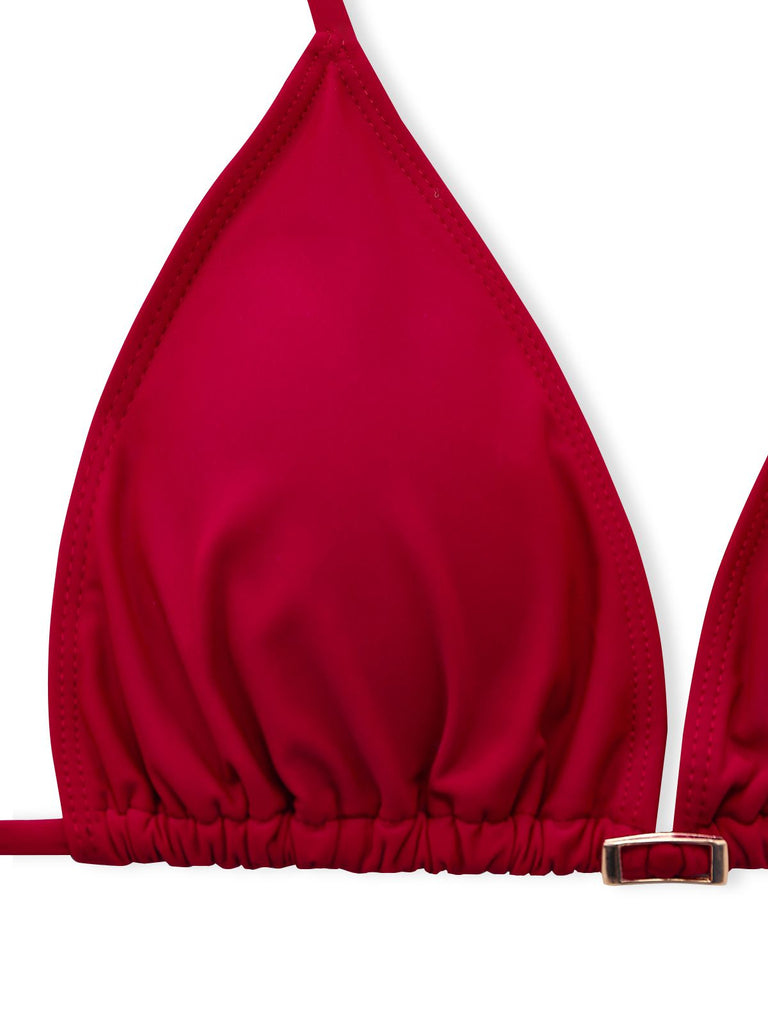 Ensemble maillot de bain dos nu en maille crochetée décolleté en V profond années 1950