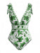 2PCS Maillot de bain bleu à fleurs et cache-maillot années 1940