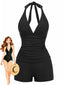 Ensemble tankini court halter boy années 1940
