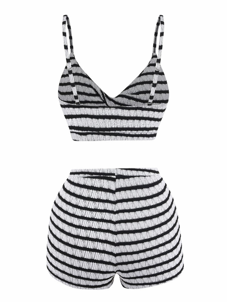 Ensemble Bikini Vintage Bicolore Noir et Blanc années 30 2