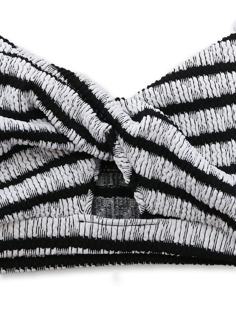 Ensemble Bikini Vintage Bicolore Noir et Blanc années 30 6