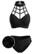 [Prévente] Maillot de Bain Caged Halter Gothic Découpé Noir Années 1970