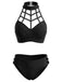 [Prévente] Maillot de Bain Caged Halter Gothic Découpé Noir Années 1970 2