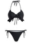 Ensemble bikini noir dos nu années 50