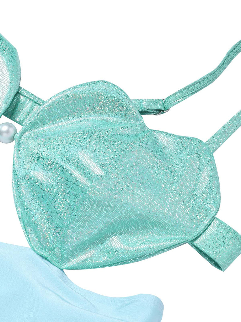 [Prévente] Maillot de Bain à Jupe Ajouré Cœur Bleu Clair années 40 6