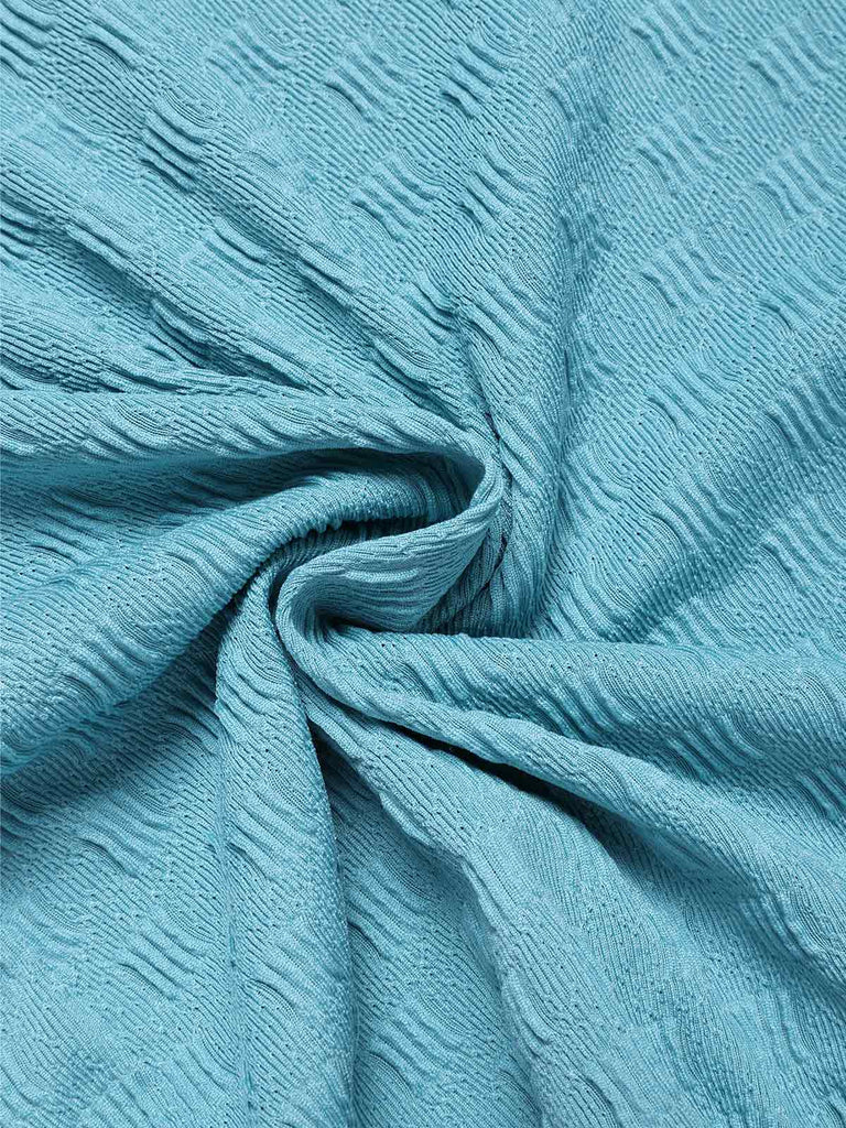 [Prévente] Maillot de Bain à Jupe Perlé Dentelle à Volants Turquoise années 60 7