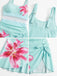 Maillot de bain maille bretelles col rond fleuri 1940s