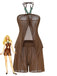 Marron Halter Uni Cache-Maillot Ensemble Années 1940