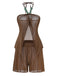 Marron Halter Uni Cache-Maillot Ensemble Années 1940 2