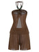 Marron Halter Uni Cache-Maillot Ensemble Années 1940 3