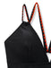 Noir Floral Profond V Double Strap Maillot de Bain Une Pièce Années 1950 5