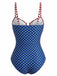 Maillot de Bain Une Pièce à Étoiles et Rayures à Découpes Années '40 3