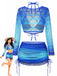 Ensemble Bikini Crochet Manches Longues Dégradé et Paréo années 60