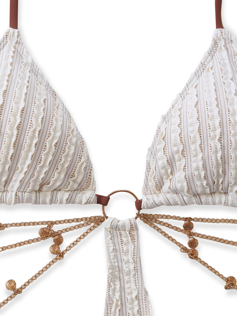 Uni Metal Chaîne Découpé Maillot de Bain Années 1930 6