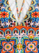 Multicolore Méditerranéen Imprimé Halter Maillot de Bain Une Pièce Années 1930 3
