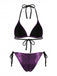 Ensemble Bikini Dos Nu Imprimé Serpent Métallisé Violet années 80 3