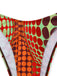 Orange Psychédélique à Pois Filet Ensemble Bikini Années 1960 6