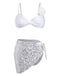 Maillot de Bain Rose en Satin-Finish Blanc Années 1950