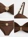 Set Bikini Marron Froncé à Décor Coquillage en Métal Années '70 4