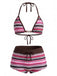 Maillot de Bain Halter Rayures Arc-En-Ciel Années 1950
