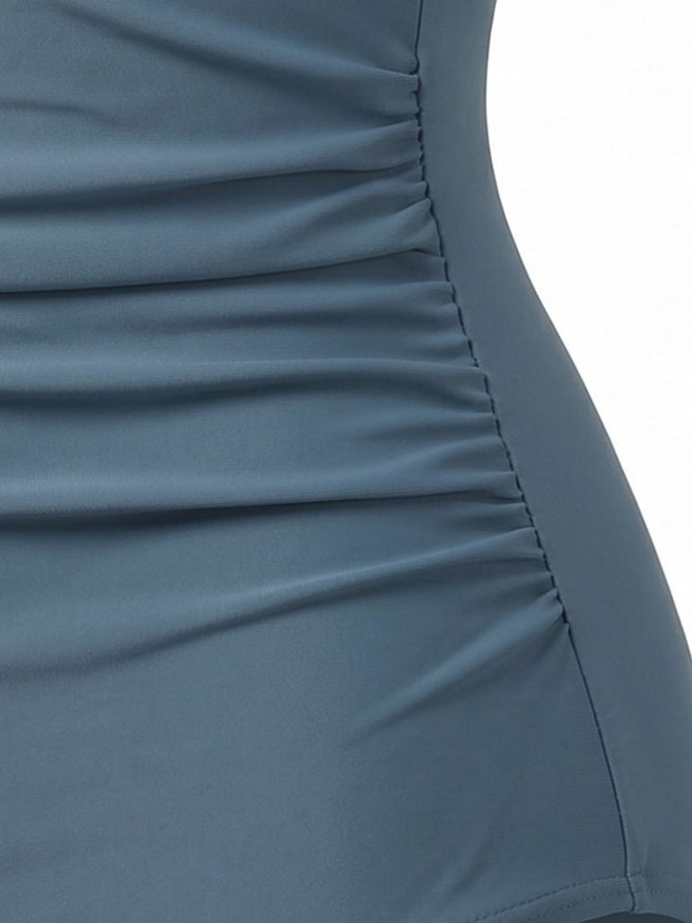 Maillot de Bain Une Pièce Rayé Découpé Bleu Années 1930
