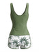Set Tankini à Palmiers Croisé Color Block Années '50 4