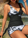 Set Tankini à Palmiers Croisé Color Block Années '50 7