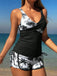 Set Tankini à Palmiers Croisé Color Block Années '50 8