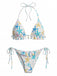 Ensemble Bikini à Volants Dos Nu Imprimé Étoile de Mer Bleu années 50 2