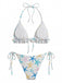 Ensemble Bikini à Volants Dos Nu Imprimé Étoile de Mer Bleu années 50 3