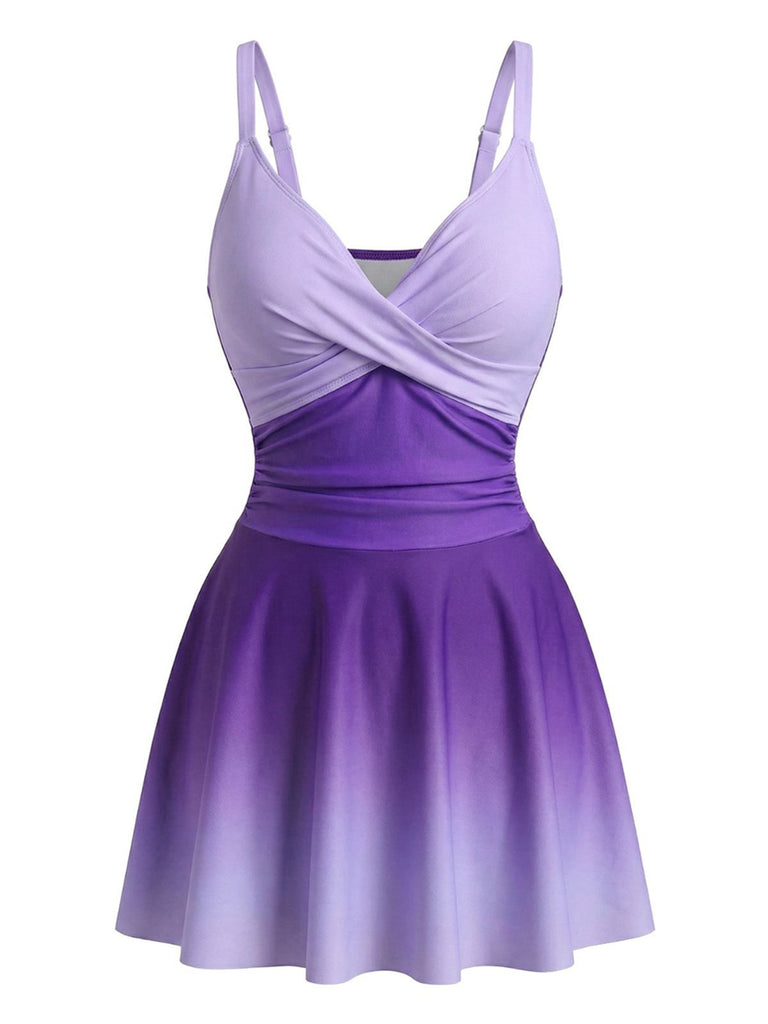 Maillot de bain une pièce effet miroir et ombré torsade sur le devant années 1940