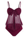 Maillot de Bain en Filet High Waist Nœud Tie Années 1950 2