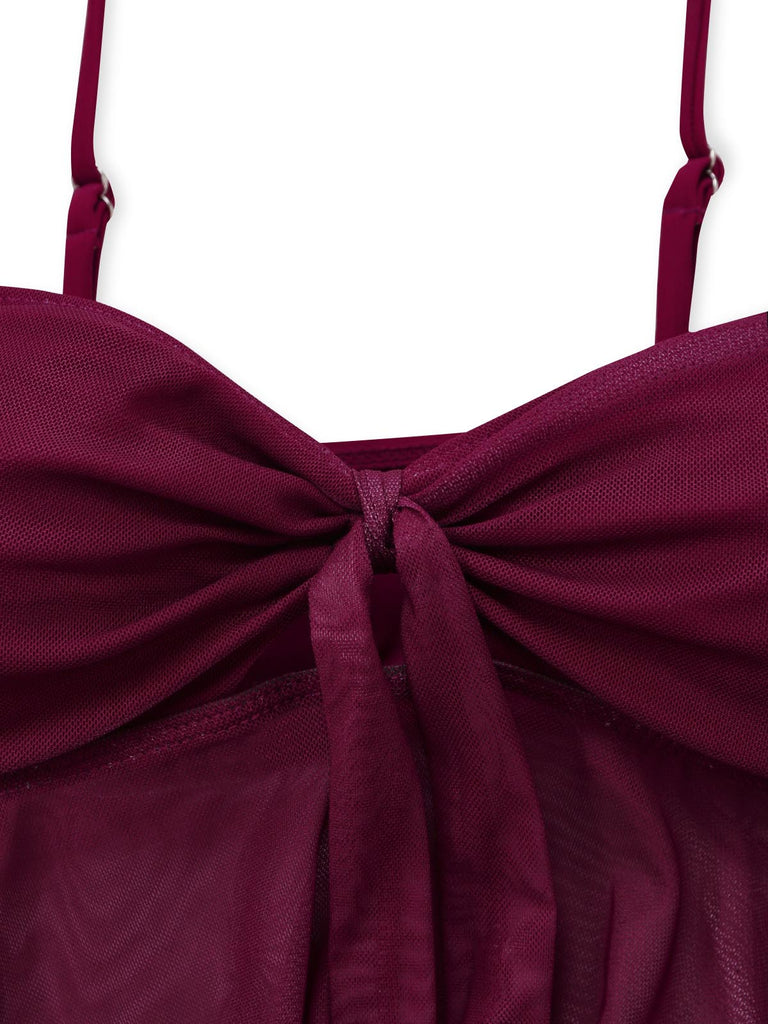 Maillot de Bain en Filet High Waist Nœud Tie Années 1950 4