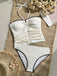 Ensemble Tankini Halter Bustier Texturé Blanc Années 1950 4