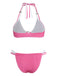 Ensemble Bikini Double Couche Dos Nu Vichy Rose années 50 3