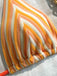 2PCS Bikini et short rayés orange années 1950
