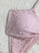 3PCS Set Bikini Rose Halter Plissé Torsadé et Cache Maillot Années '50 3