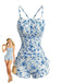 Tankini Bleu À Motif Toile De Jouy Années 1950