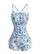 Tankini Bleu À Motif Toile De Jouy Années 1950