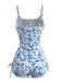 Tankini Bleu À Motif Toile De Jouy Années 1950