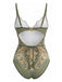 Maillot de Bain Une Pièce Col Pétale Bohème Vert années 70 3