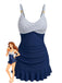 Maillot de Bain Gainant Froncé Rayé Bleu années 40