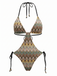 Maillot de Bain Une Pièce Marron Bohème Froncé Années 1970