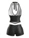 [Prévente] Ensemble Tankini Dos Nu à Pois Noir années 60 2
