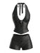[Prévente] Ensemble Tankini Dos Nu à Pois Noir années 60