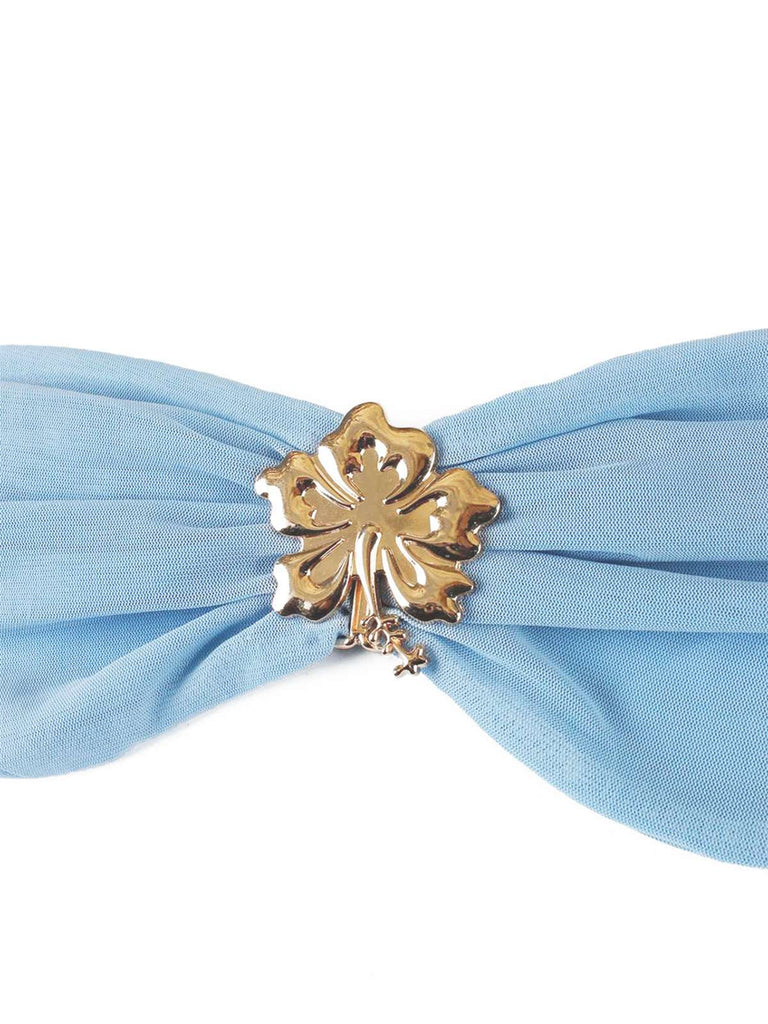[Prévente] 2PCS Haut bleu clair dos nu et jupe années 80