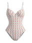 Maillot de Bain Une Pièce Orange Floral Années 1950